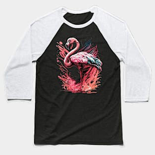 Colorful Flamingo Baseball T-Shirt